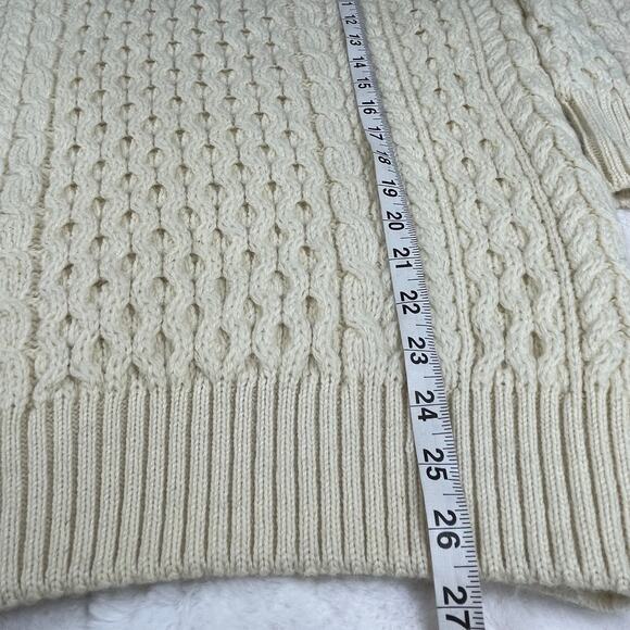 🔥Highland Home Industries Scotland Wool Aran Cable Knit Fisherman Preppy Sweater - Picture 15 of 15